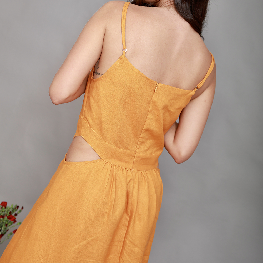 Mustard cocoa dress